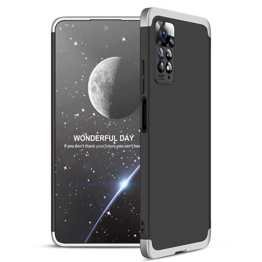 Xiaomi Redmi Note 11 Pro 5G Kılıf Zore Ays Kapak Siyah-Gri