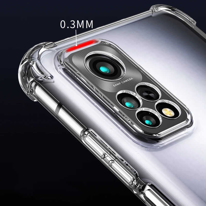 Xiaomi Redmi Note 11 Pro 5G Kılıf Zore Kamera Korumalı Nitro Anti Shock Silikon Renksiz