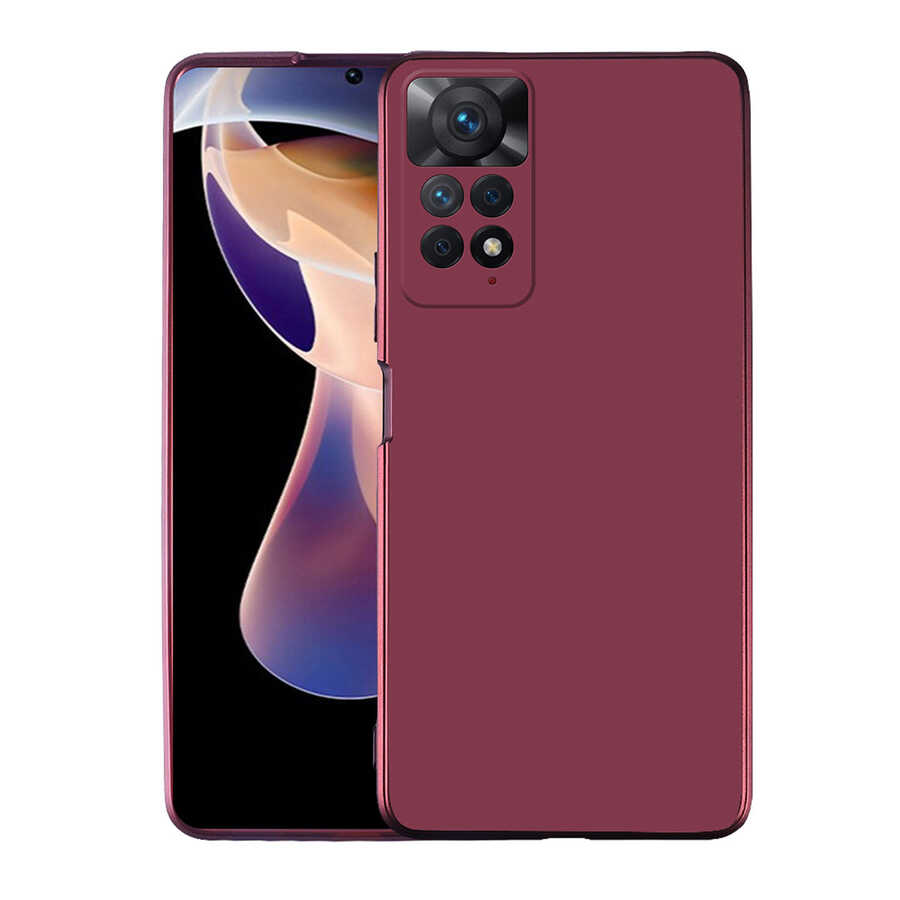 Xiaomi Redmi Note 11 Pro 5G Kılıf Zore Premier Silikon Kapak Mürdüm