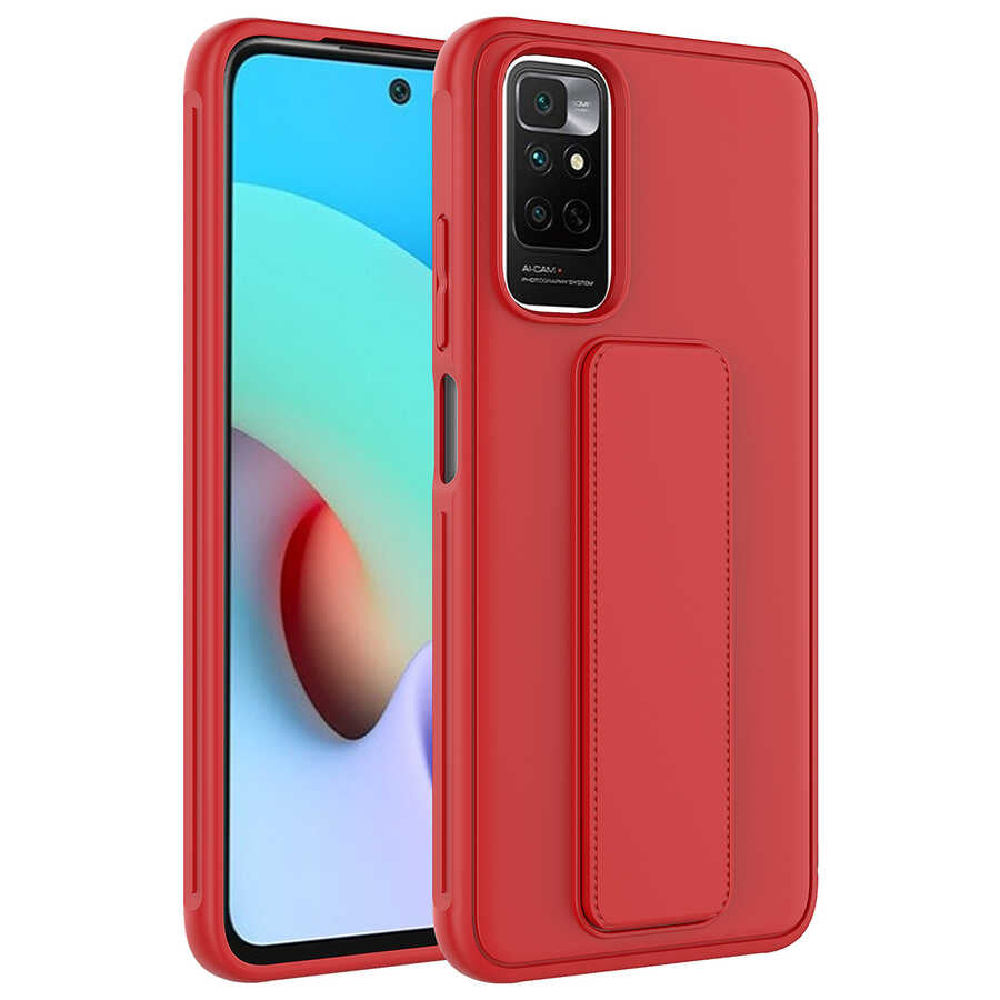 Xiaomi Redmi Note 11 Pro 5G Kılıf Zore Qstand Kapak Kırmızı