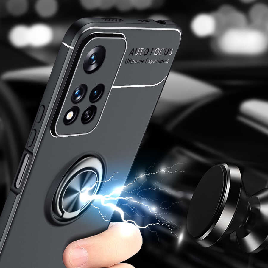 Xiaomi Redmi Note 11 Pro 5G Kılıf Zore Ravel Silikon Kapak Siyah-Rose Gold