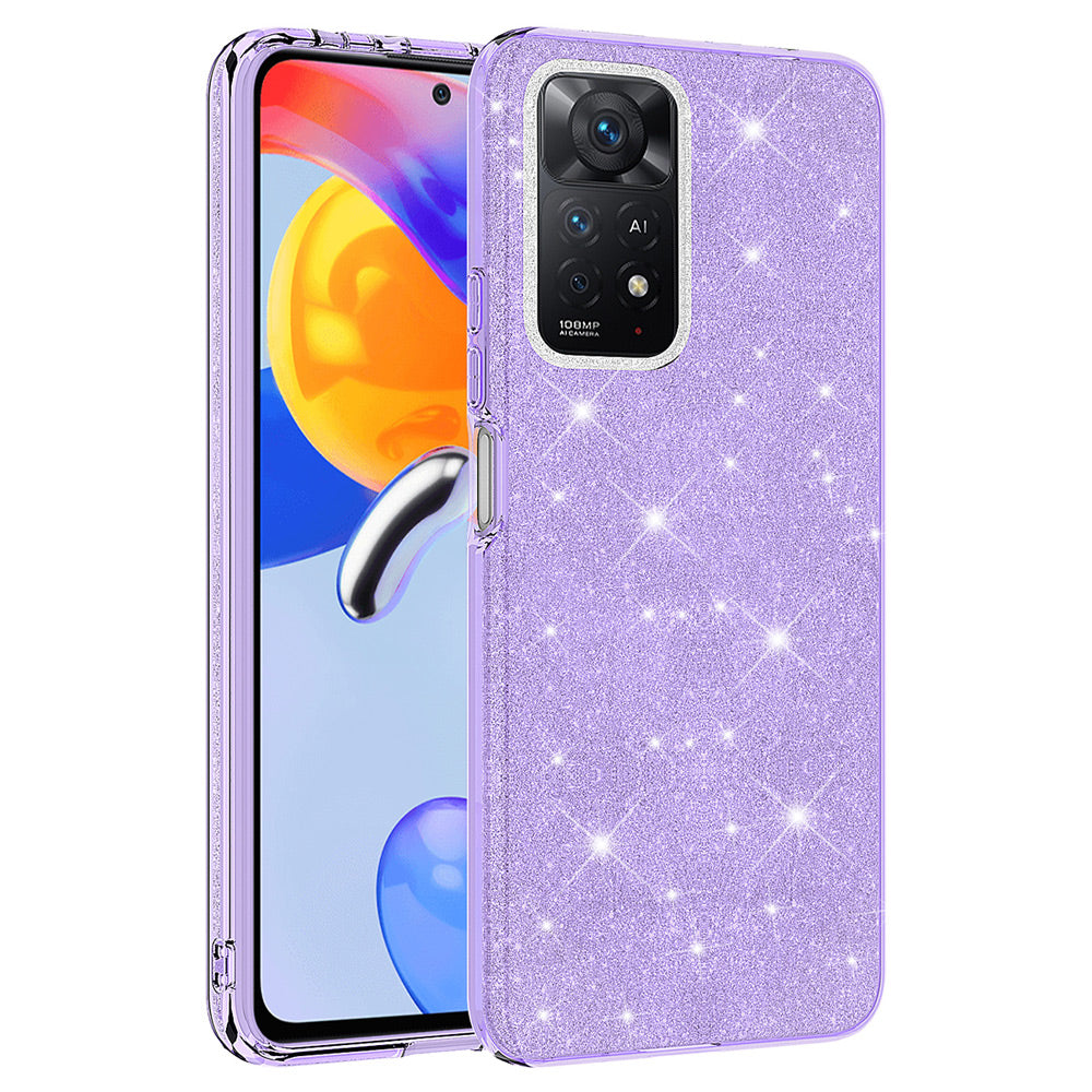 Xiaomi Redmi Note 11 Pro 5G Kılıf Zore Shining Silikon Mor