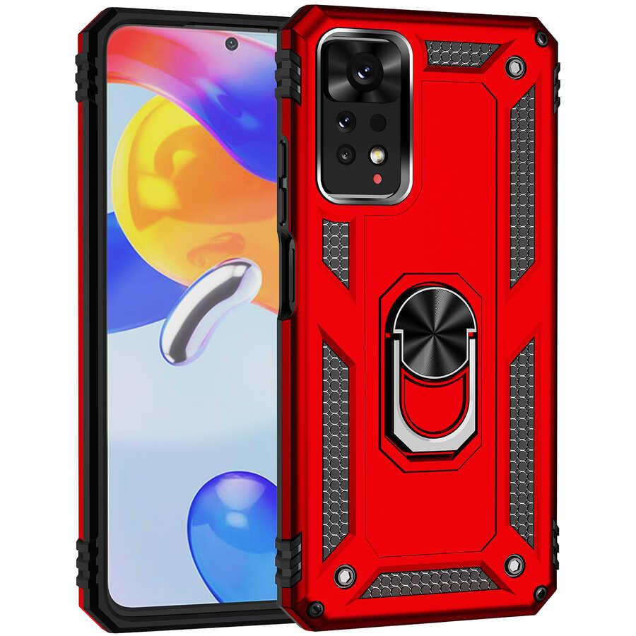 Xiaomi Redmi Note 11 Pro 5G Kılıf Zore Vega Kapak Kırmızı