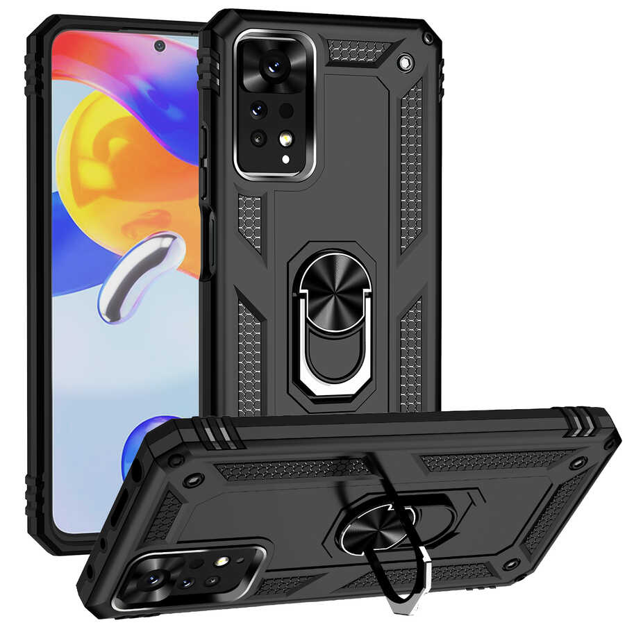 Xiaomi Redmi Note 11 Pro 5G Kılıf Zore Vega Kapak Siyah