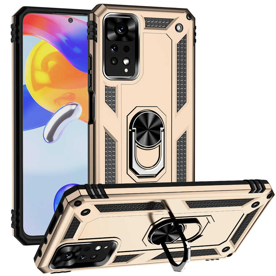 Xiaomi Redmi Note 11 Pro 5G Kılıf Zore Vega Kapak Gold