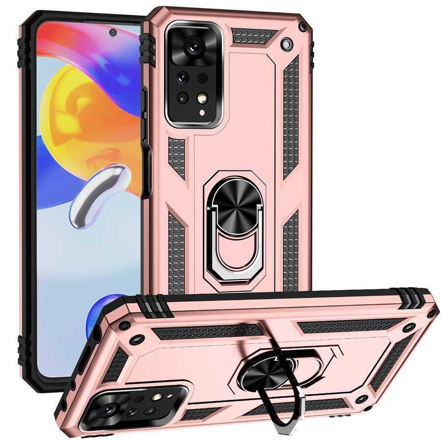 Xiaomi Redmi Note 11 Pro 5G Kılıf Zore Vega Kapak Rose Gold