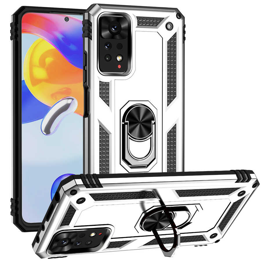 Xiaomi Redmi Note 11 Pro 5G Kılıf Zore Vega Kapak Gri