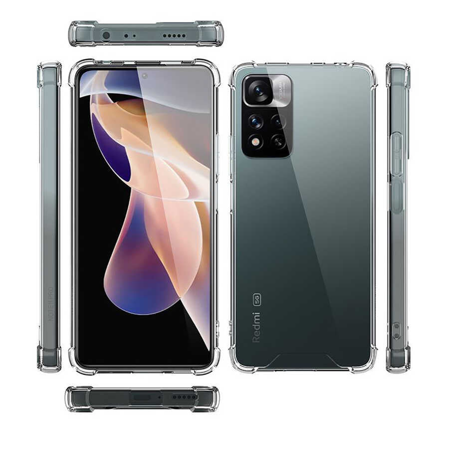 Xiaomi Redmi Note 11 Pro Plus 5G Kılıf Zore Nitro Anti Shock Silikon Renksiz