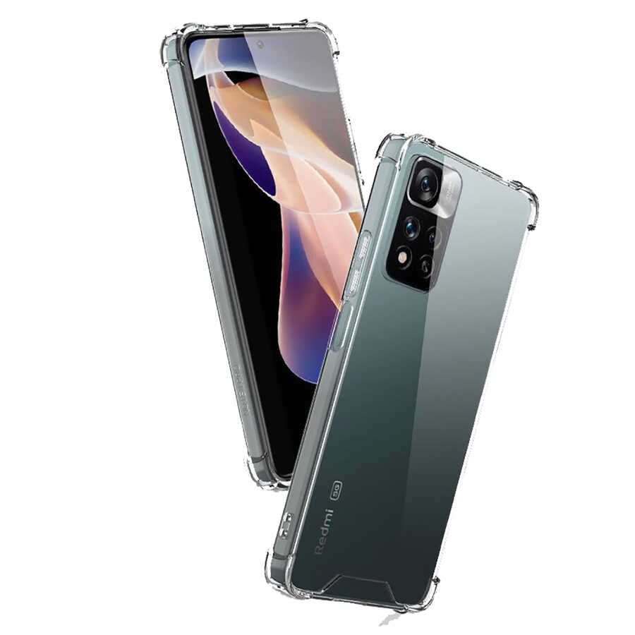 Xiaomi Redmi Note 11 Pro Plus 5G Kılıf Zore Nitro Anti Shock Silikon Renksiz