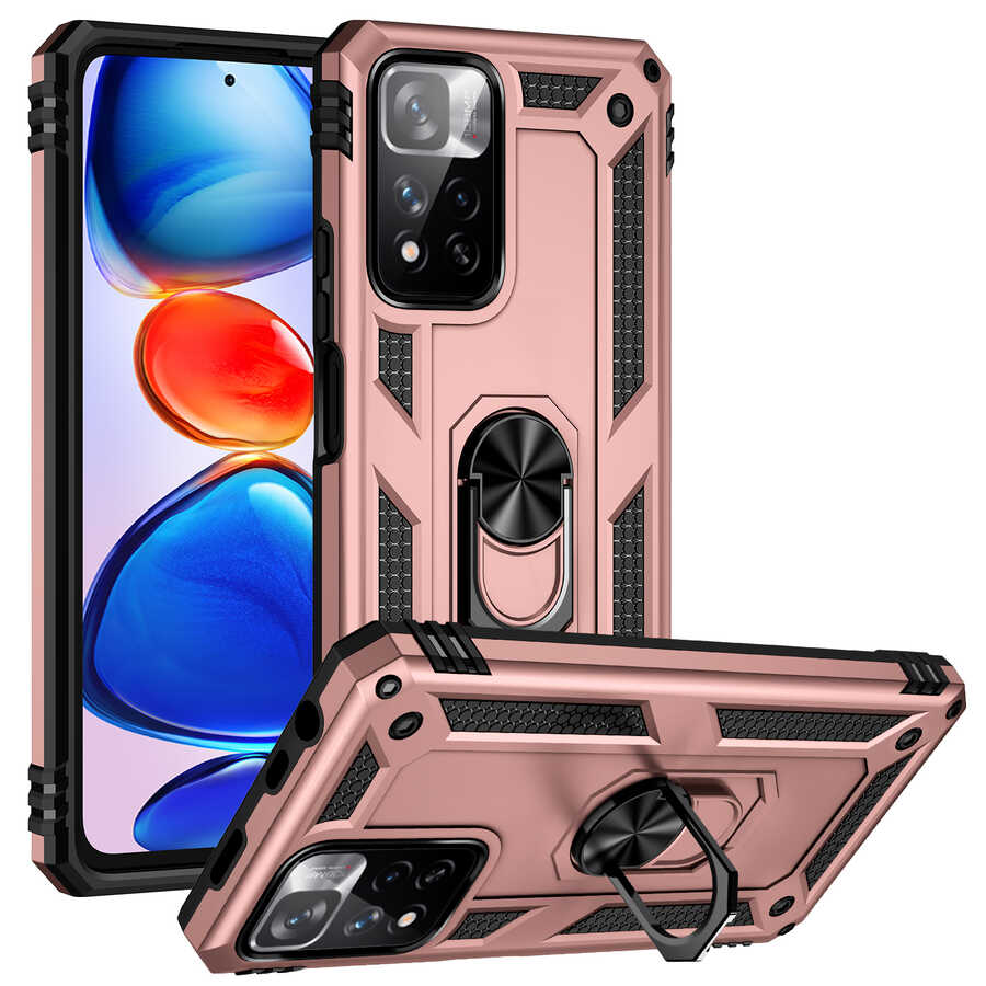 Xiaomi Redmi Note 11 Pro Plus 5G Kılıf Zore Vega Kapak Rose Gold