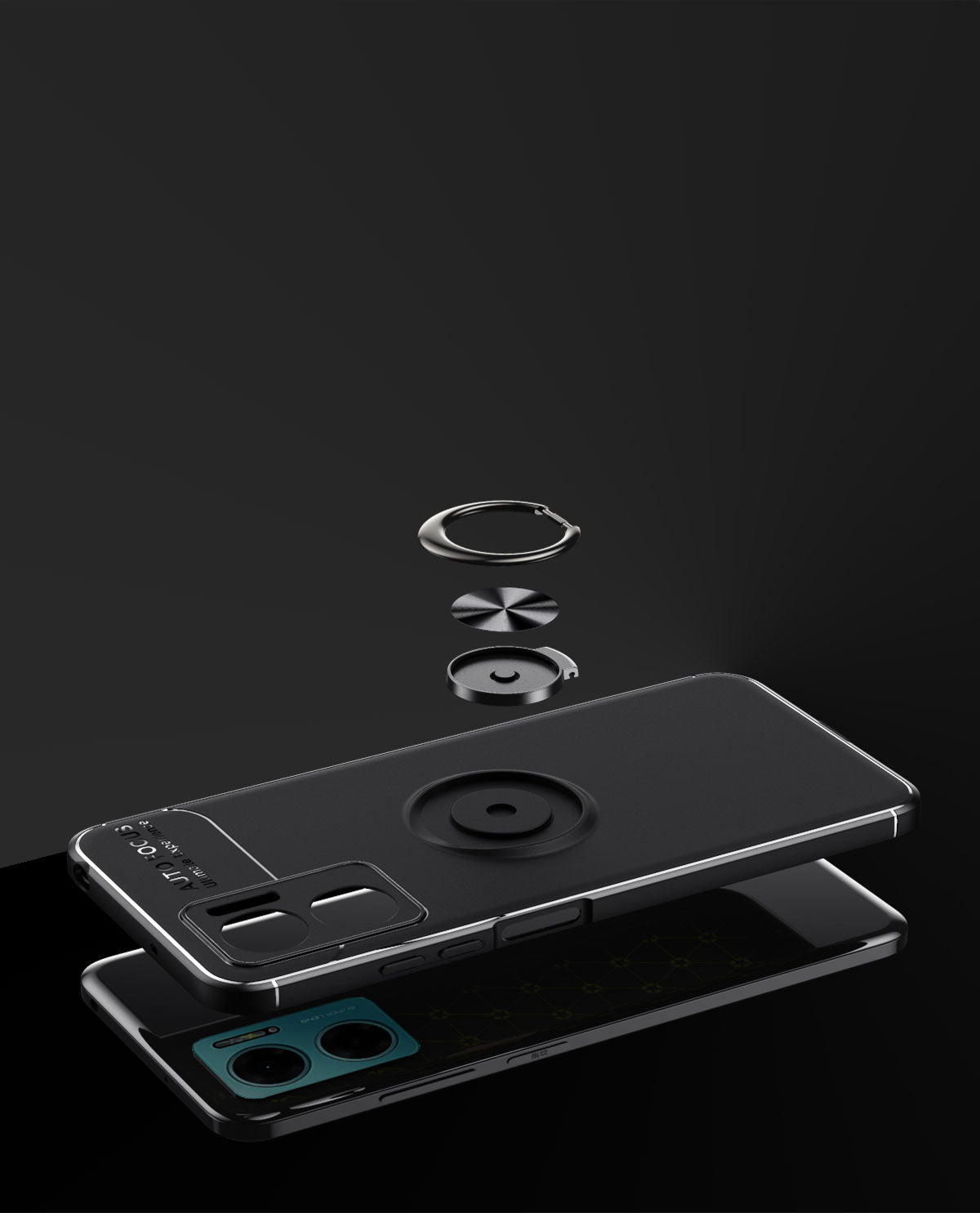 Xiaomi Redmi Note 11E Kılıf Zore Ravel Silikon Kapak Siyah-Mavi