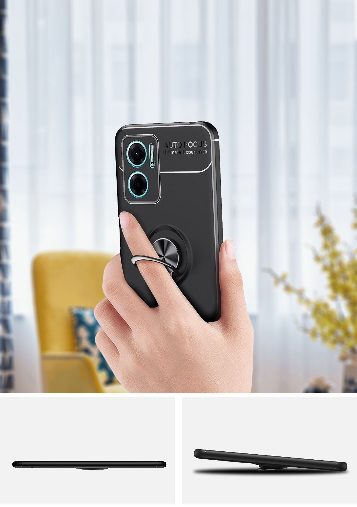 Xiaomi Redmi Note 11E Kılıf Zore Ravel Silikon Kapak Siyah