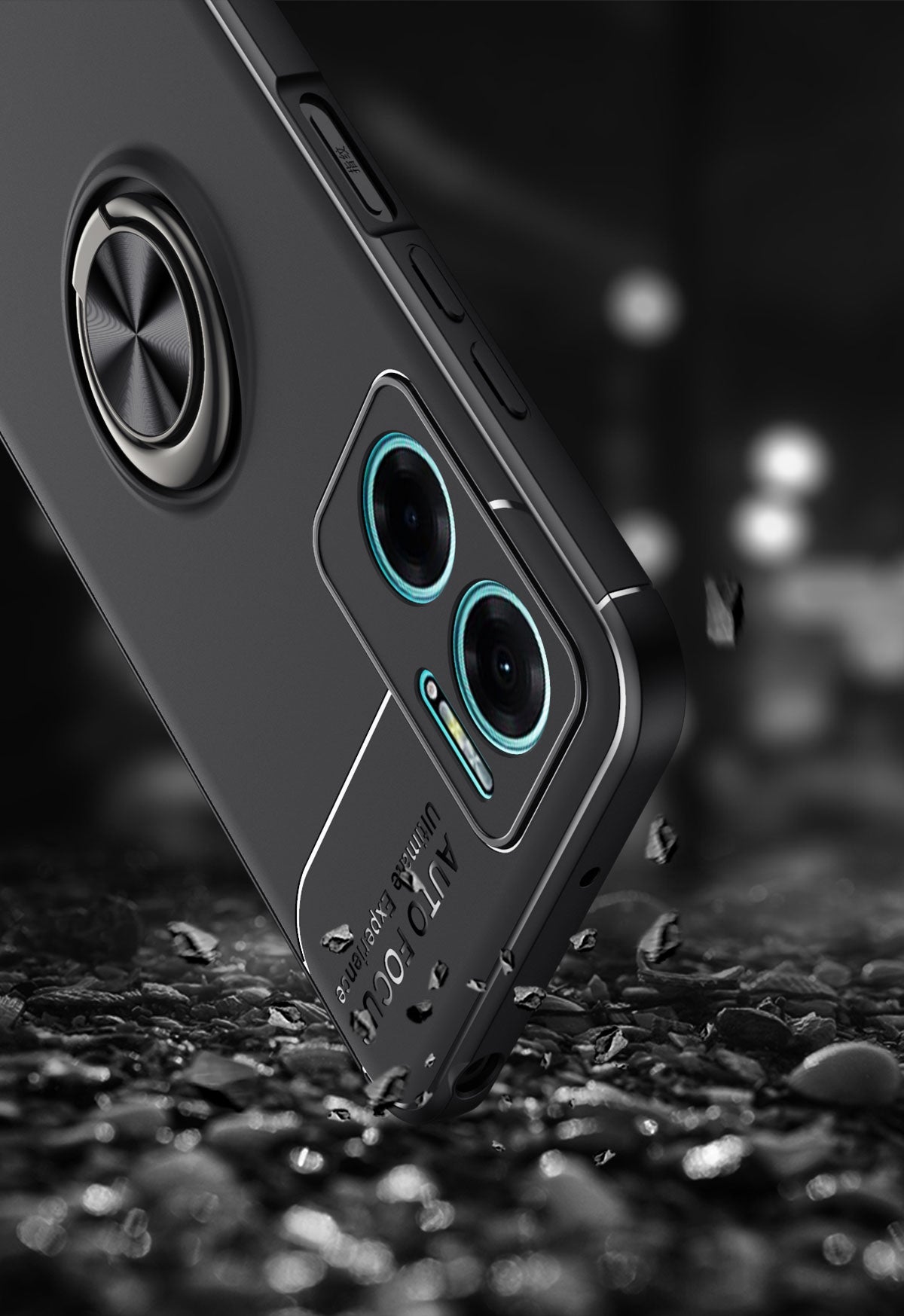 Xiaomi Redmi Note 11E Kılıf Zore Ravel Silikon Kapak Siyah-Mavi