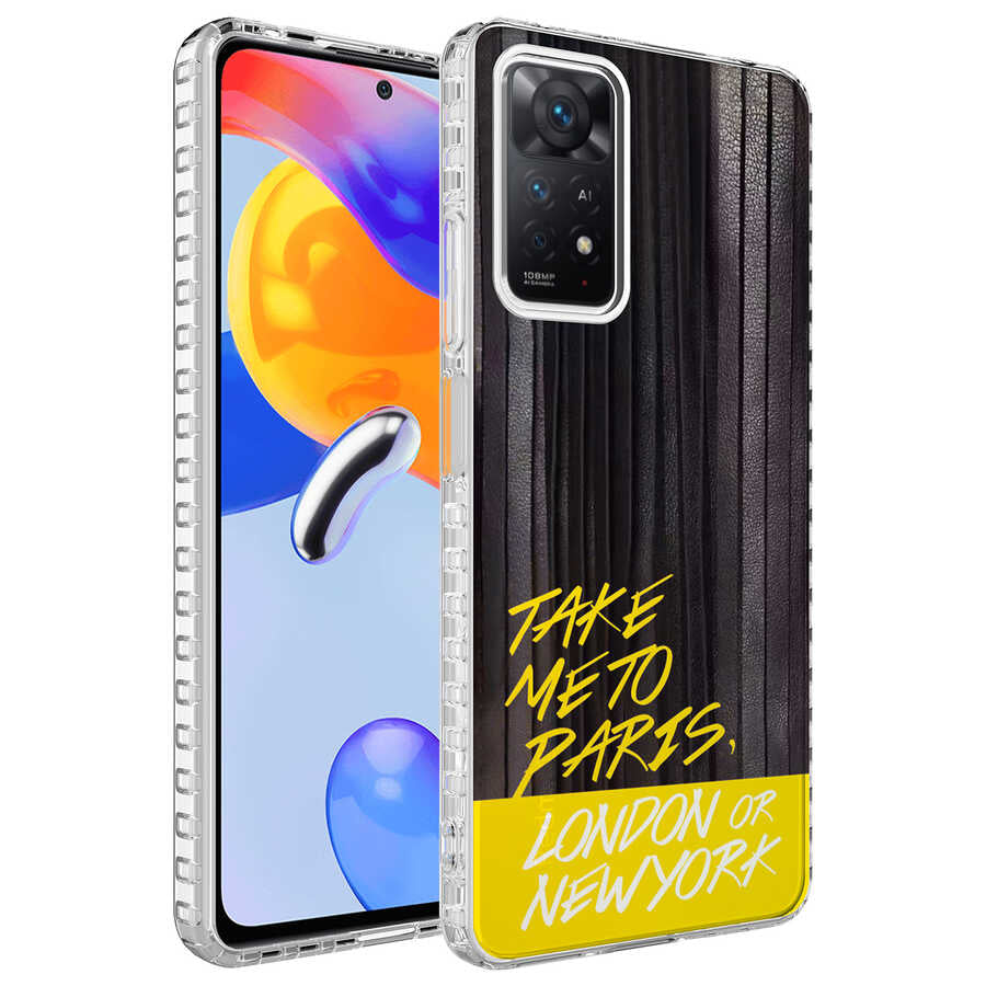 Xiaomi Redmi Note 11S Global Kılıf Airbag Kenarlı Renkli Desenli Silikon Zore Elegans Kapak NO3
