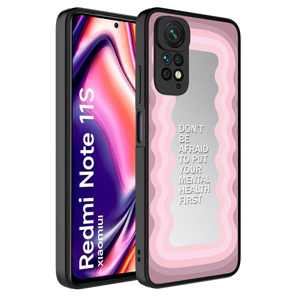 Xiaomi Redmi Note 11S Global Kılıf Aynalı Desenli Kamera Korumalı Parlak Zore Mirror Kapak Ayna