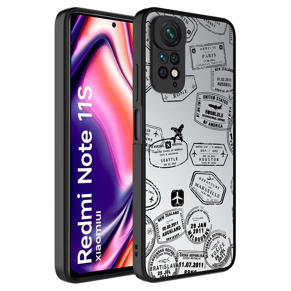 Xiaomi Redmi Note 11S Global Kılıf Aynalı Desenli Kamera Korumalı Parlak Zore Mirror Kapak Fragile