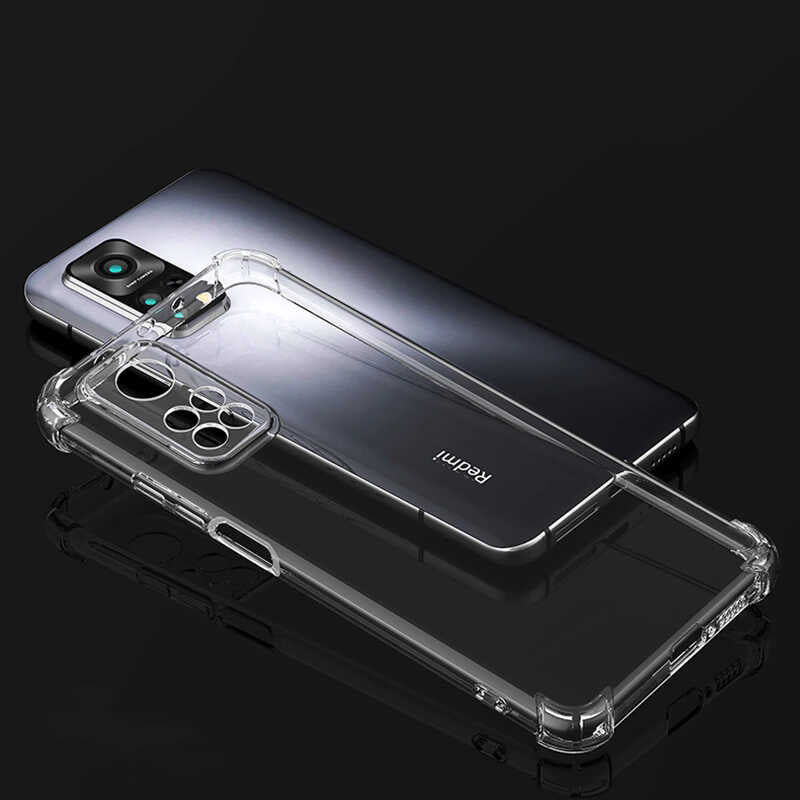 Xiaomi Redmi Note 11S Global Kılıf Zore Kamera Korumalı Nitro Anti Shock Silikon Renksiz