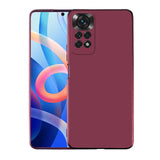 Xiaomi Redmi Note 11S Global Kılıf Zore Premier Silikon Kapak Mürdüm