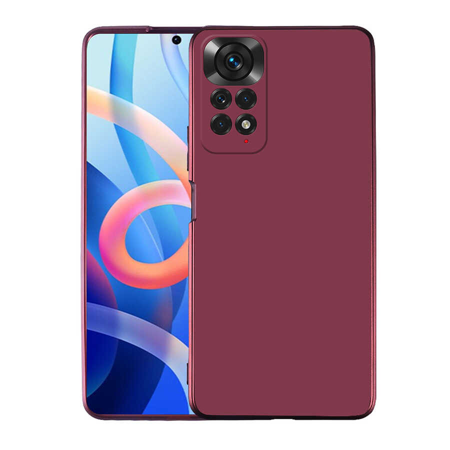 Xiaomi Redmi Note 11S Global Kılıf Zore Premier Silikon Kapak Mürdüm