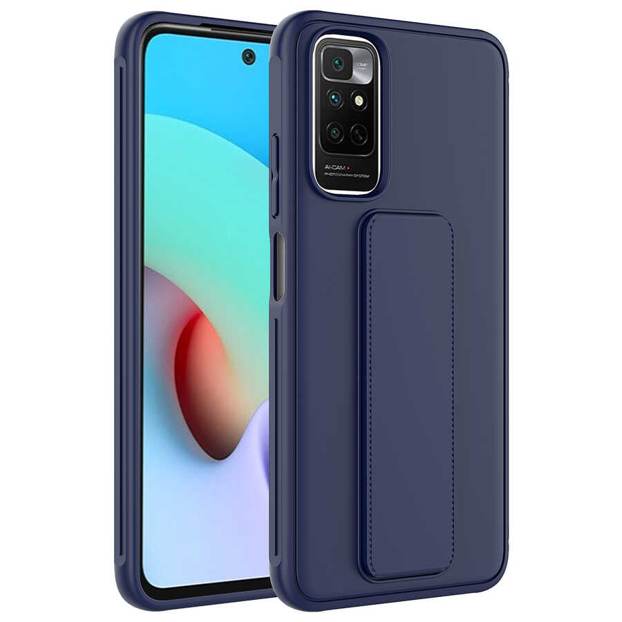 Xiaomi Redmi Note 11S Global Kılıf Zore Qstand Kapak Lacivert