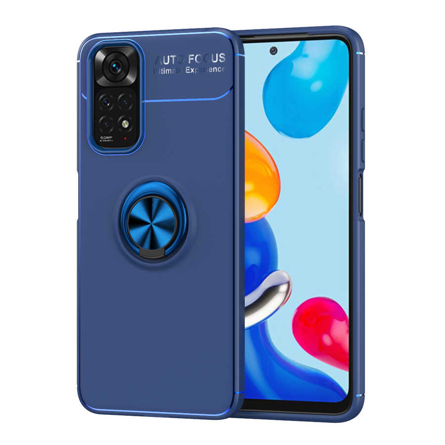 Xiaomi Redmi Note 11S Global Kılıf Zore Ravel Silikon Kapak Mavi