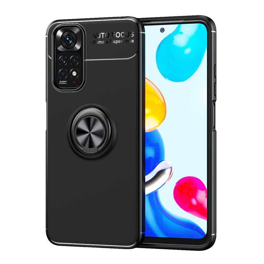 Xiaomi Redmi Note 11S Global Kılıf Zore Ravel Silikon Kapak Siyah