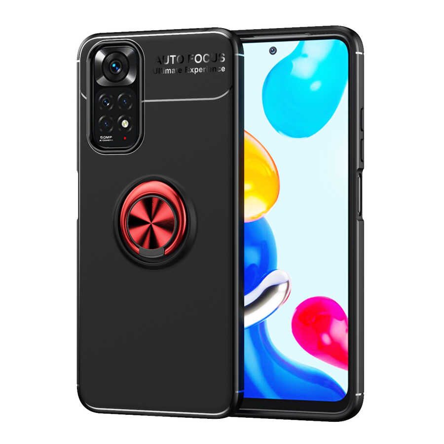 Xiaomi Redmi Note 11S Global Kılıf Zore Ravel Silikon Kapak Kırmızı