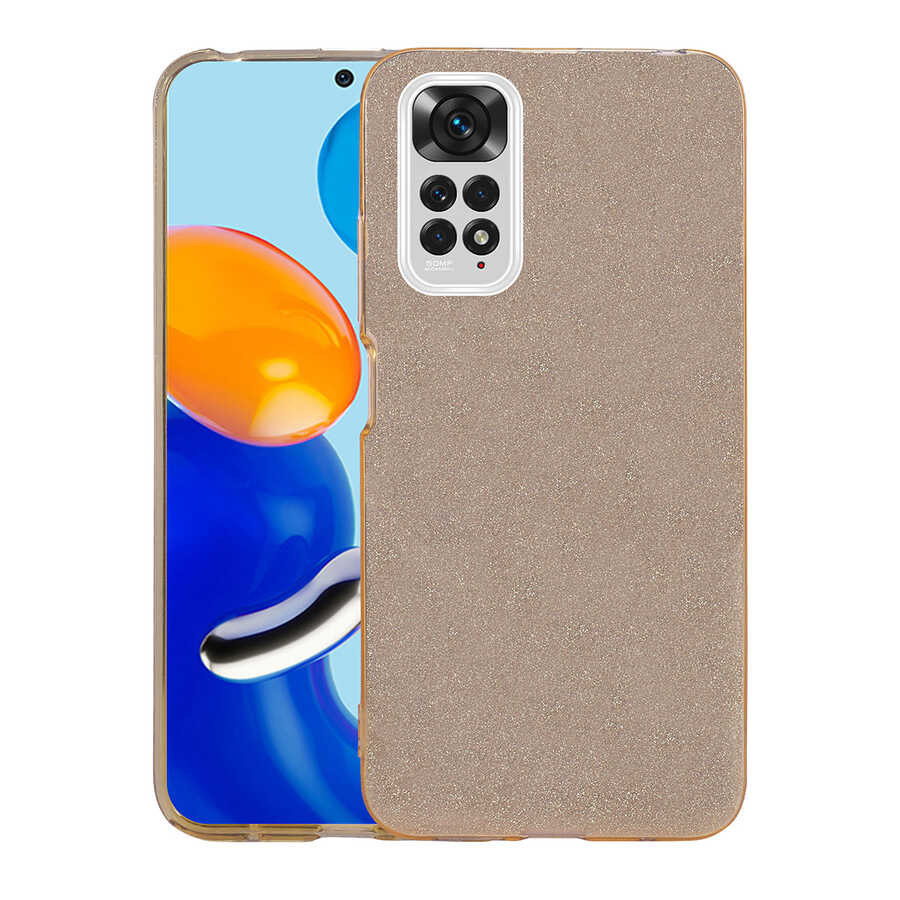 Xiaomi Redmi Note 11S Global Kılıf Zore Shining Silikon Gold