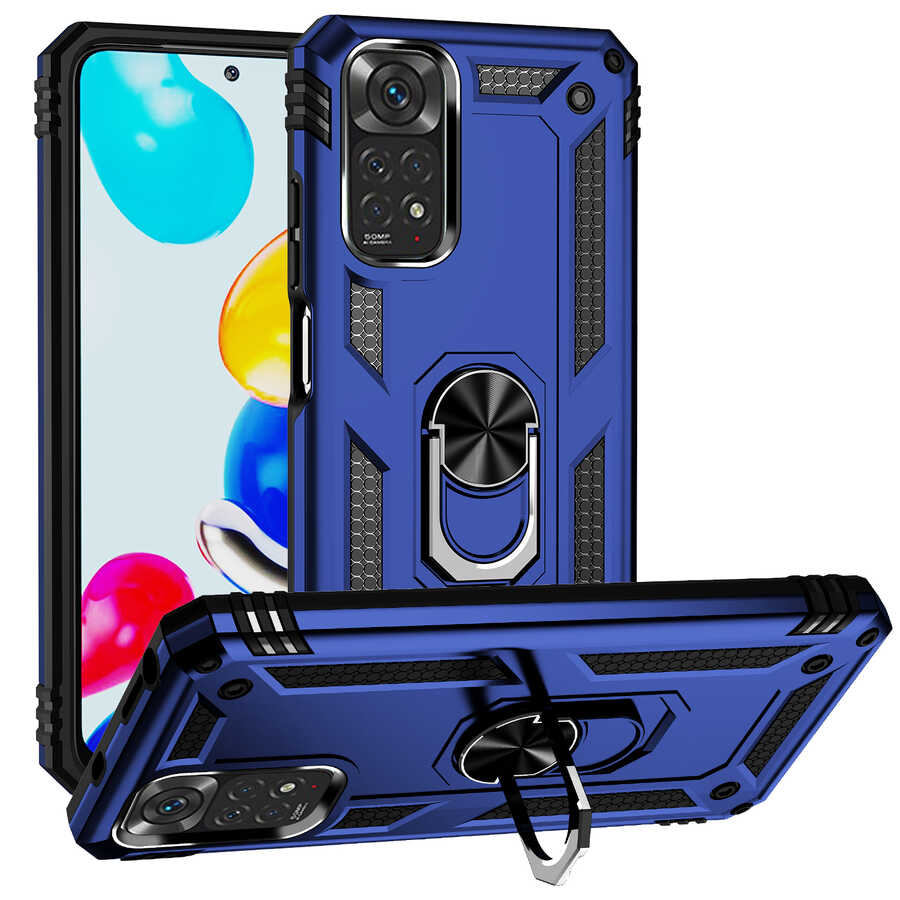 Xiaomi Redmi Note 11S Global Kılıf Zore Vega Kapak Mavi