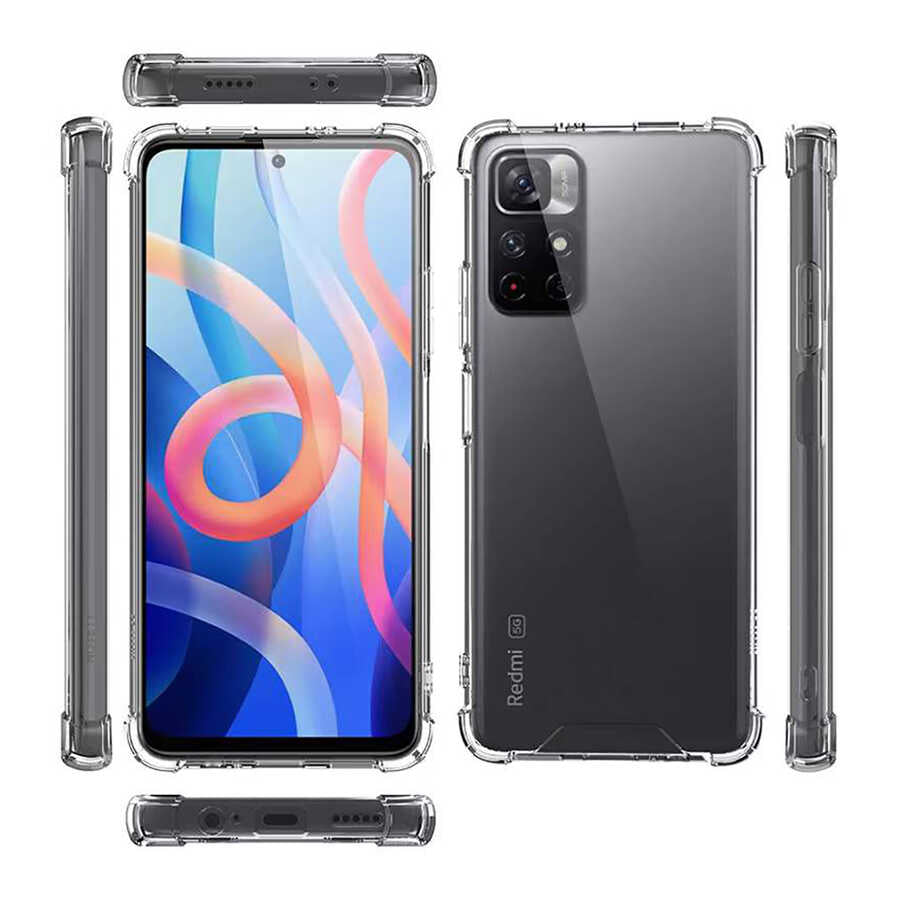 Xiaomi Redmi Note 11T 5G Kılıf Zore Nitro Anti Shock Silikon Renksiz
