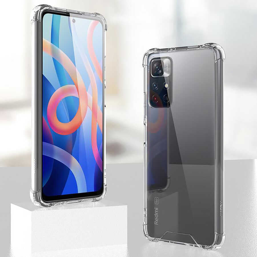 Xiaomi Redmi Note 11T 5G Kılıf Zore Nitro Anti Shock Silikon Renksiz