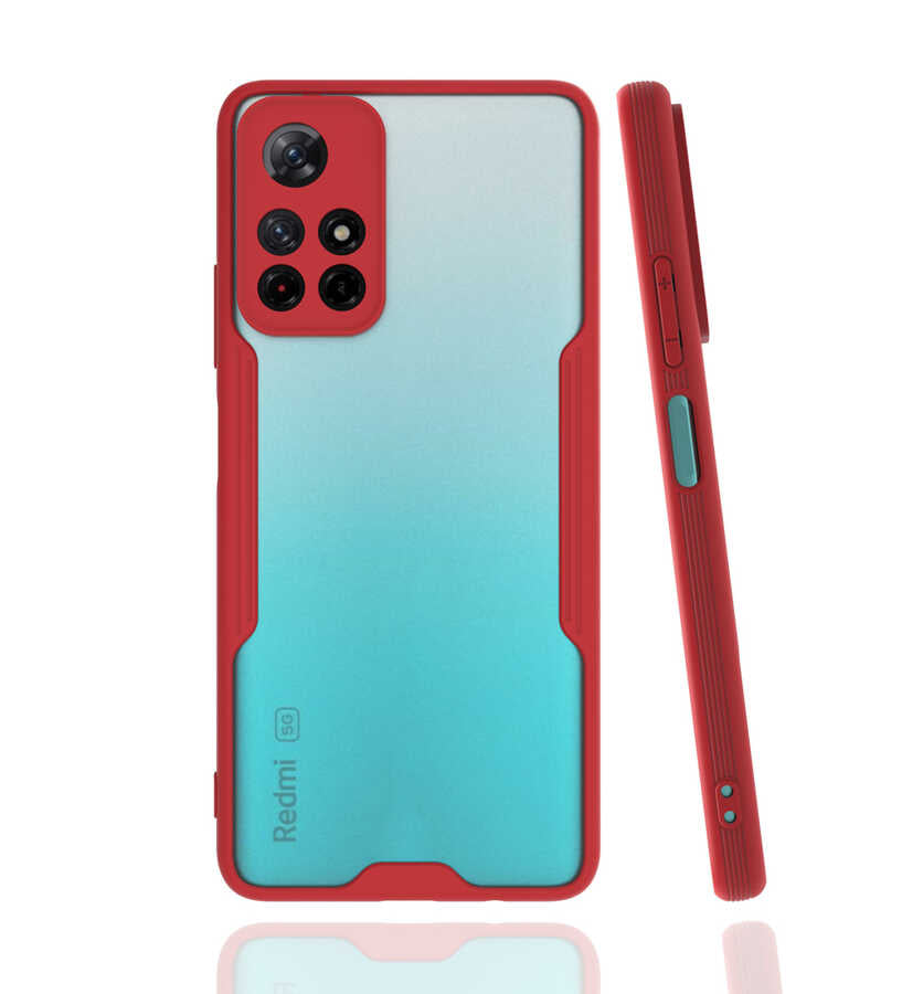 Xiaomi Redmi Note 11T 5G Kılıf Zore Parfe Kapak Kırmızı