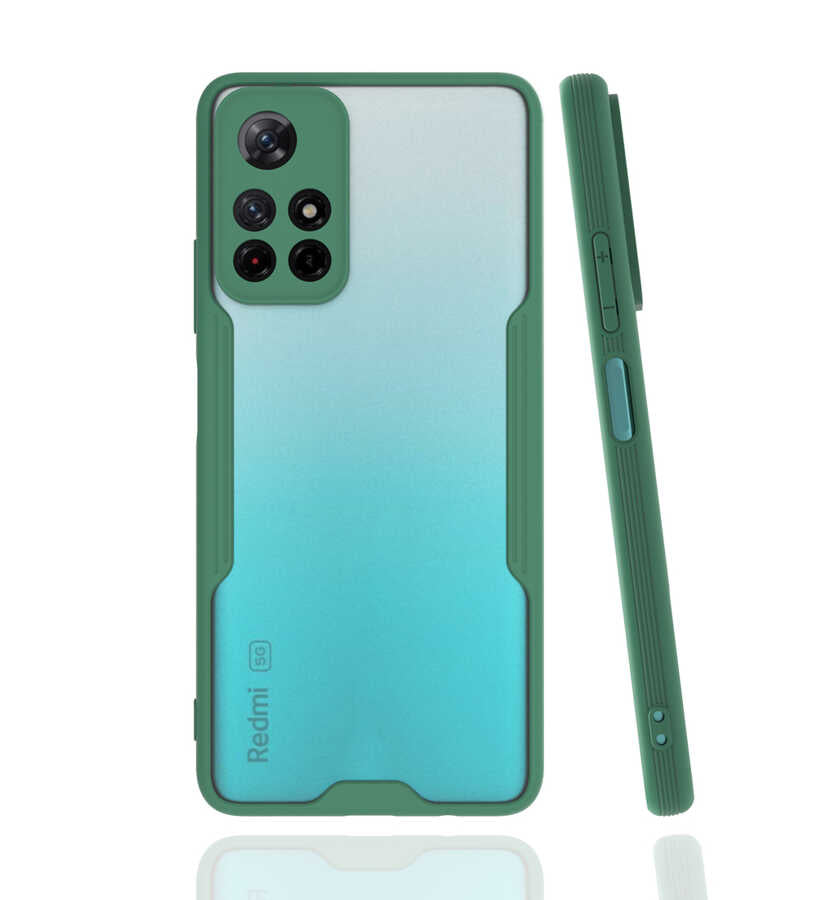 Xiaomi Redmi Note 11T 5G Kılıf Zore Parfe Kapak Koyu Yeşil