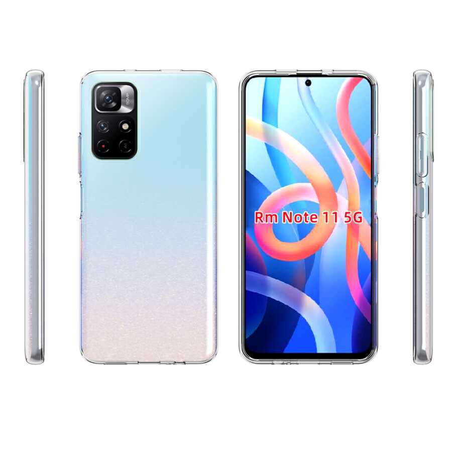 Xiaomi Redmi Note 11T 5G Kılıf Zore Süper Silikon Kapak Renksiz