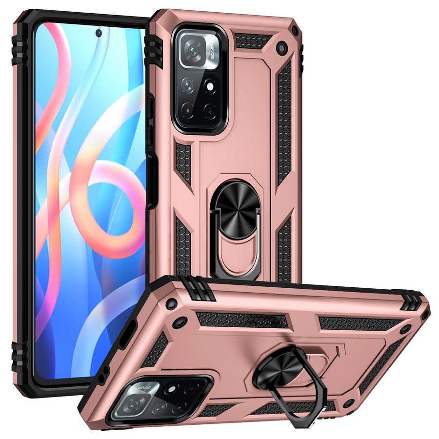 Xiaomi Redmi Note 11T 5G Kılıf Zore Vega Kapak Rose Gold