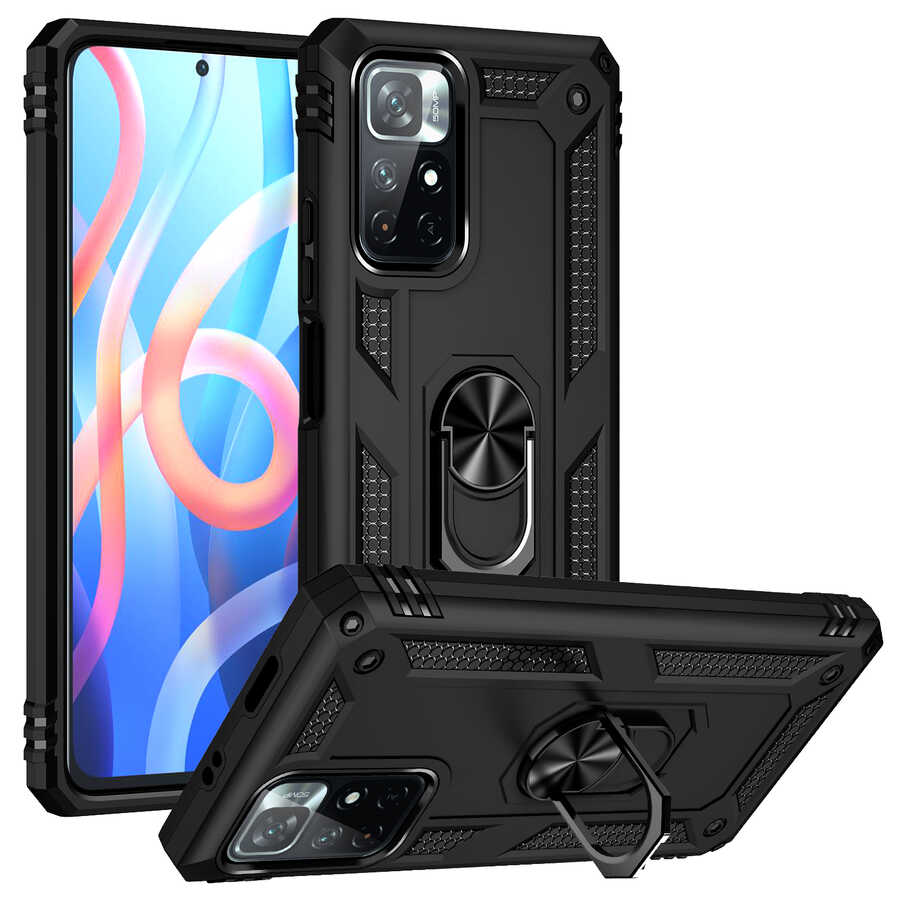 Xiaomi Redmi Note 11T 5G Kılıf Zore Vega Kapak Siyah