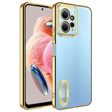 Xiaomi Redmi Note 12 4G Kılıf Kamera Korumalı Logo Gösteren Zore Omega Kapak Gümüş