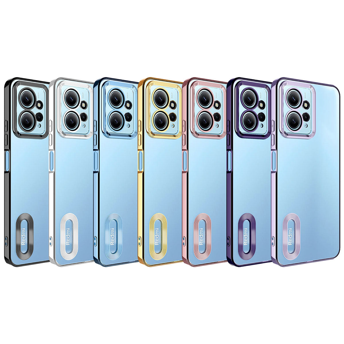 Xiaomi Redmi Note 12 4G Kılıf Kamera Korumalı Logo Gösteren Zore Omega Kapak Lila