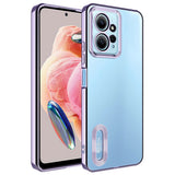 Xiaomi Redmi Note 12 4G Kılıf Kamera Korumalı Logo Gösteren Zore Omega Kapak Lila