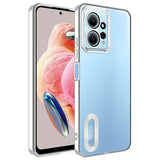 Xiaomi Redmi Note 12 4G Kılıf Kamera Korumalı Logo Gösteren Zore Omega Kapak Gümüş