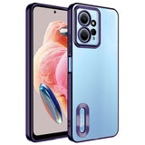 Xiaomi Redmi Note 12 4G Kılıf Kamera Korumalı Logo Gösteren Zore Omega Kapak Derin Mor