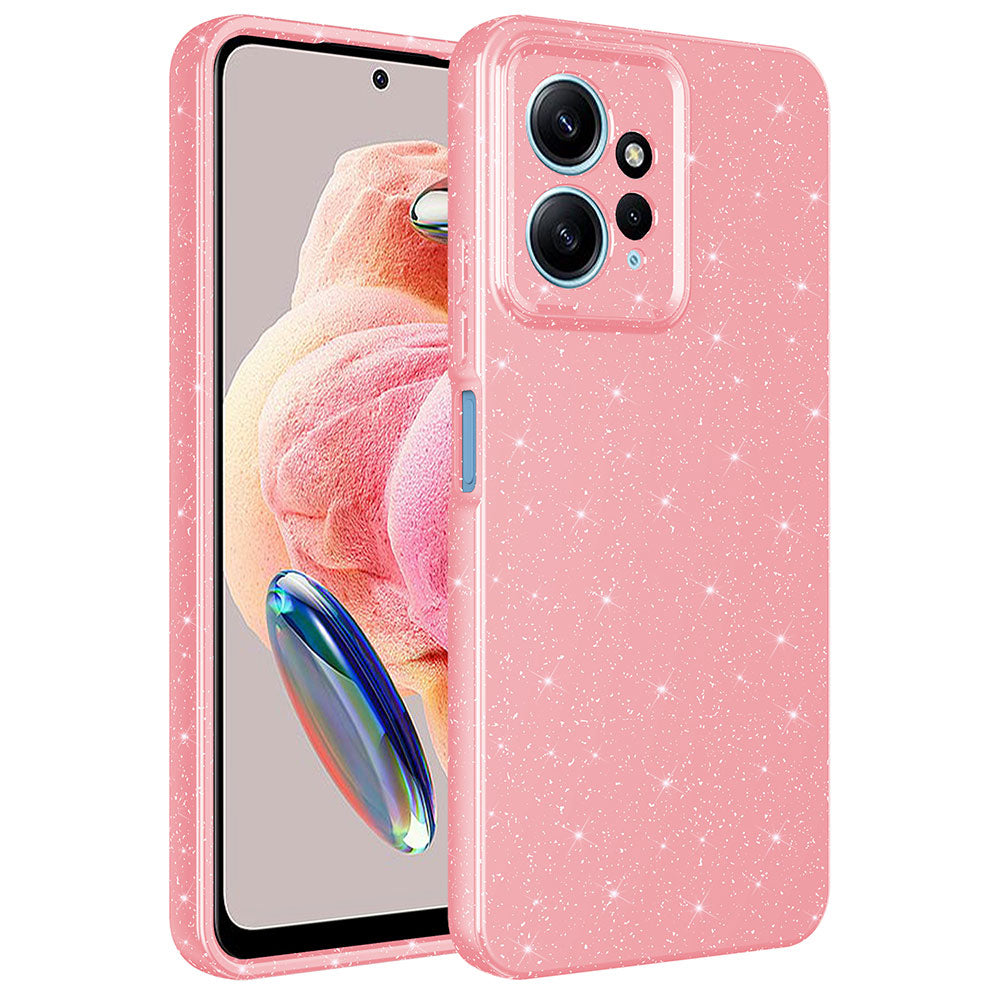 Xiaomi Redmi Note 12 4G Kılıf Kamera Korumalı Simli Lüks Zore Koton Kapak Pembe