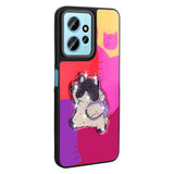 Xiaomi Redmi Note 12 4G Kılıf Parlayan Kabartmalı İkonik Figürlü Zore Amas Silikon Kapak Mor