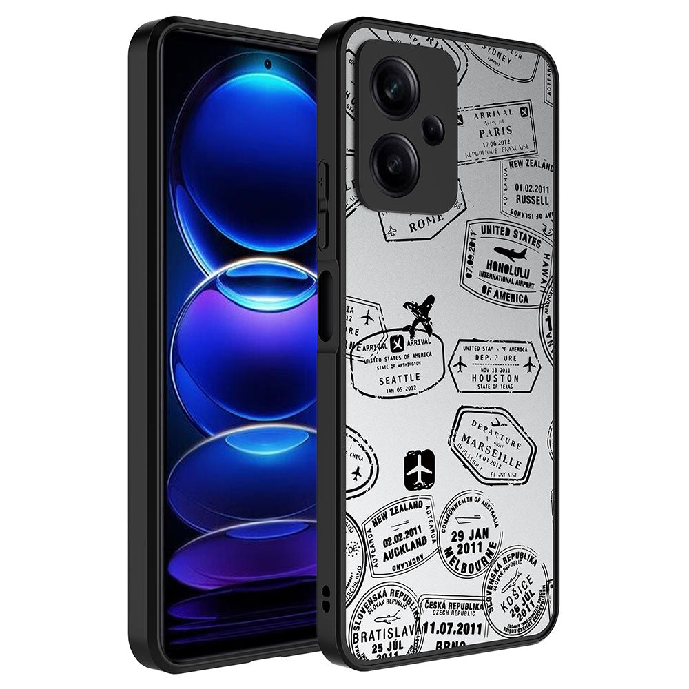 Xiaomi Redmi Note 12 5G Kılıf Aynalı Desenli Kamera Korumalı Parlak Zore Mirror Kapak Seyahat