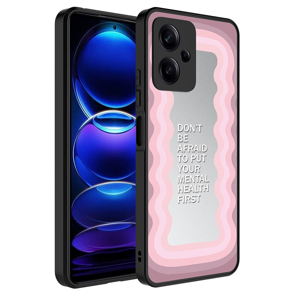 Xiaomi Redmi Note 12 5G Kılıf Aynalı Desenli Kamera Korumalı Parlak Zore Mirror Kapak Ayna
