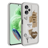 Xiaomi Redmi Note 12 5G Kılıf Kamera Korumalı Baskılı Arka Yüzey Zore Klas Kapak Beyaz