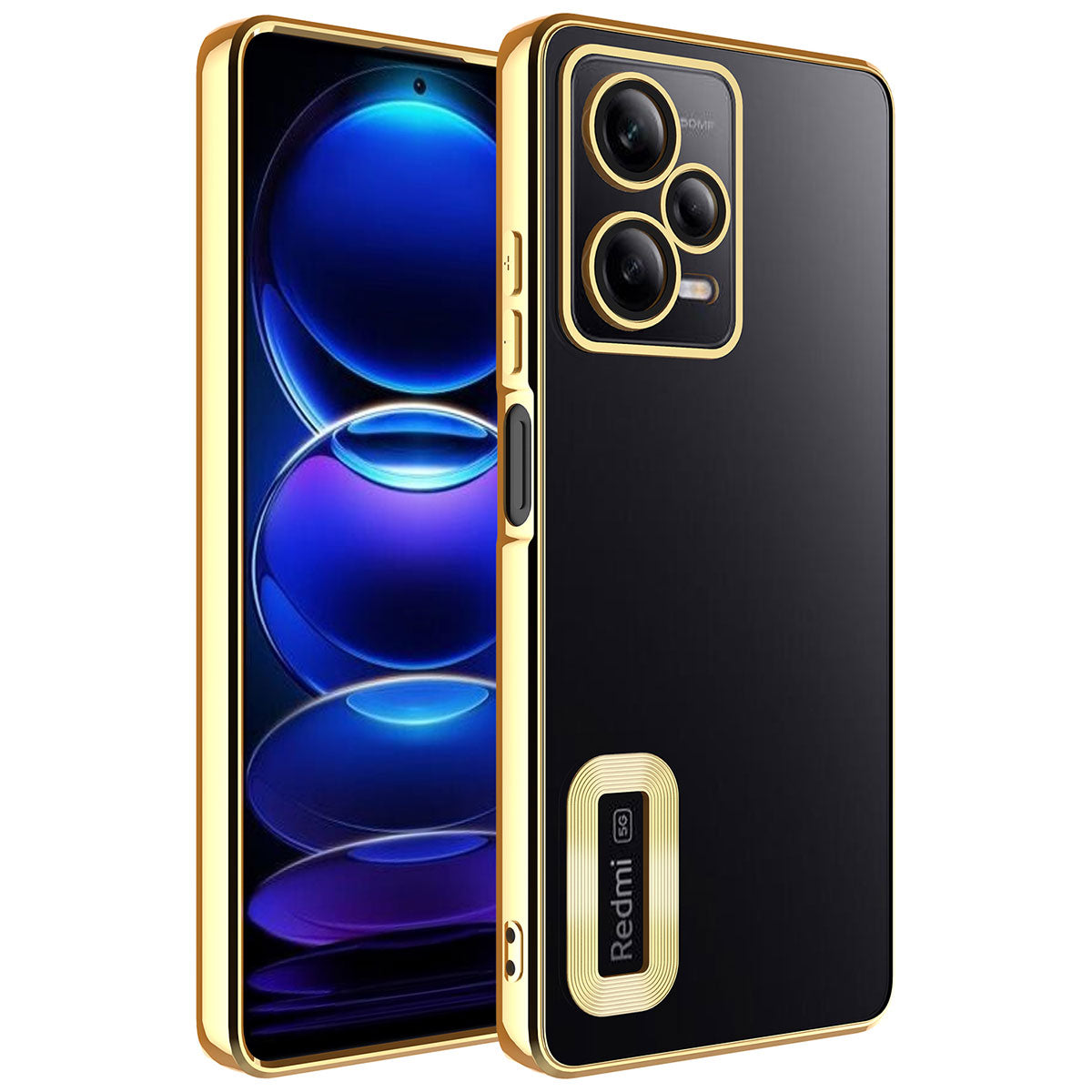 Xiaomi Redmi Note 12 5G Kılıf Kamera Korumalı Logo Gösteren Zore Omega Kapak Gümüş