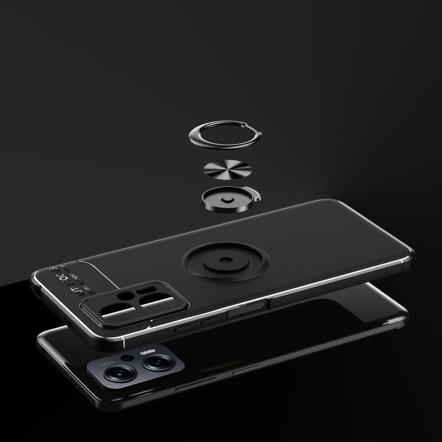 Xiaomi Redmi Note 12 5G Kılıf Zore Ravel Silikon Kapak Siyah-Mavi