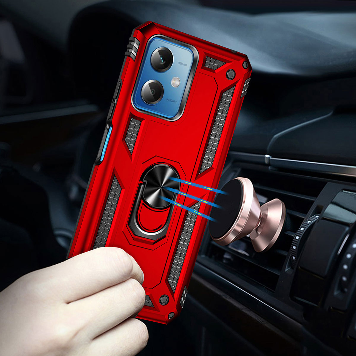 Xiaomi Redmi Note 12 5G Kılıf Zore Vega Kapak Kırmızı