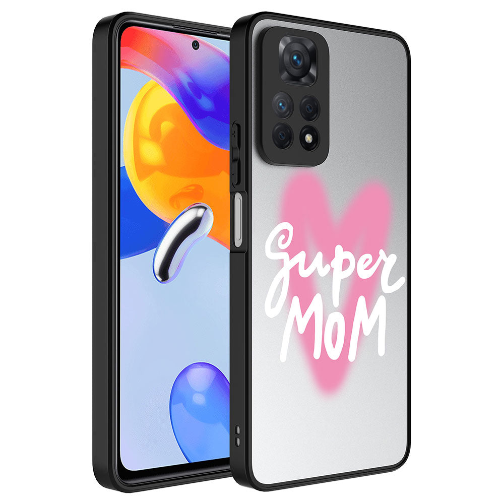 Xiaomi Redmi Note 12 Pro 4G Kılıf Aynalı Desenli Kamera Korumalı Parlak Zore Mirror Kapak Kalp